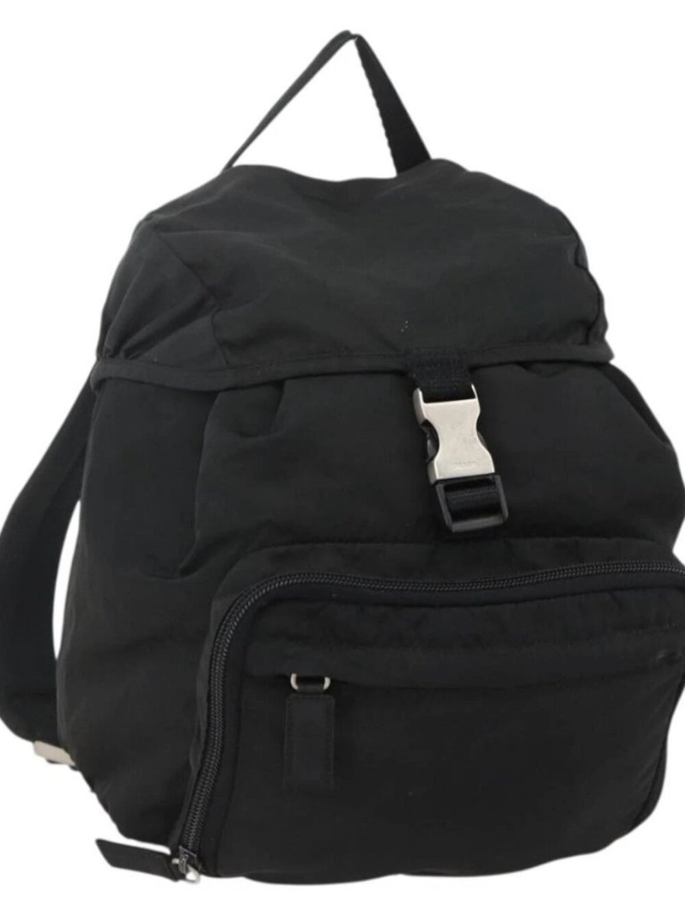 PRADA Backpack Nylon Black Silver Auth 175381